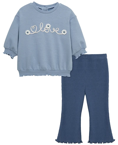 Little Me Baby Girls' Long-Sleeve Sweatshirt and Leggings, 2-Piece Set