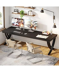 Tribesigns 2 Person Computer Desk, Extra Long Desk, Large Double Desk for Two People, Workstation with Stylish Legs
