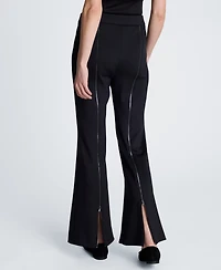 Kenneth Cole Women's High-Rise Zip-Back Flare Pants