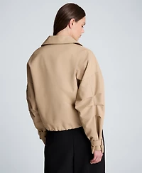 Kenneth Cole Women's Cropped Funnel-Neck Windbreaker Jacket
