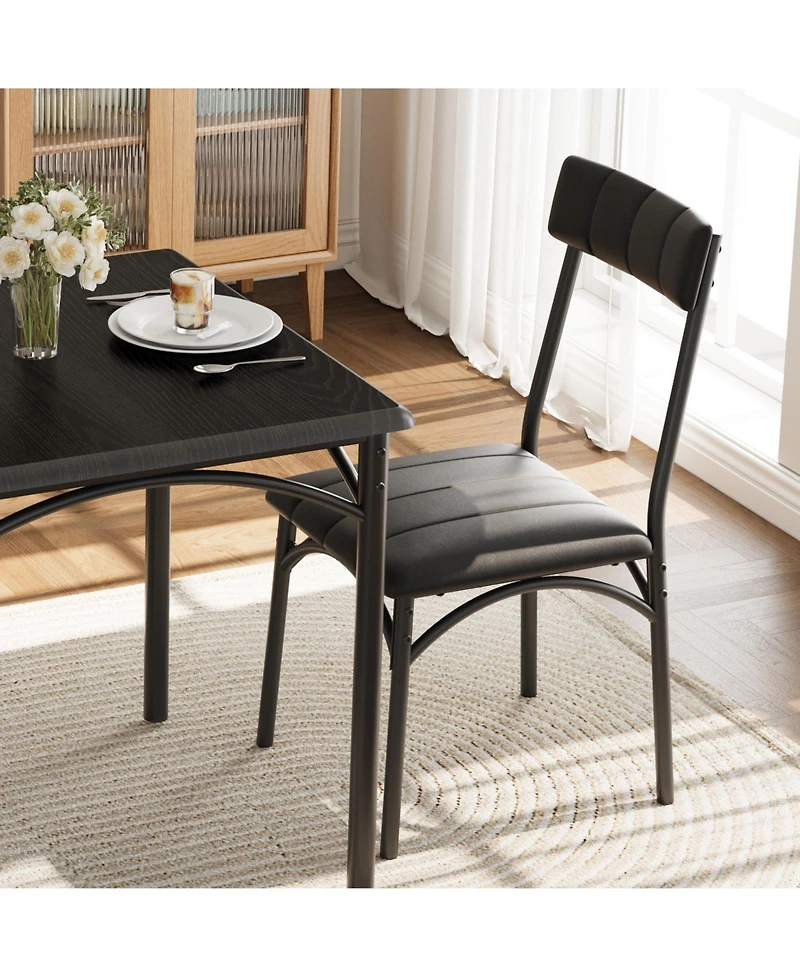 homfan 3-Piece Modern Compact Dining Set, Easy-Clean Engineered Wood Table with Padded Chairs for Small Living Space