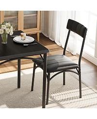 homfan 3-Piece Modern Compact Dining Set, Easy-Clean Engineered Wood Table with Padded Chairs for Small Living Space