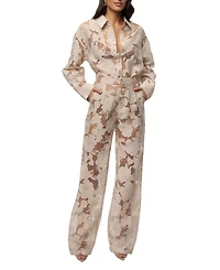 Jluxlabel Women's Organza Floral Blouse