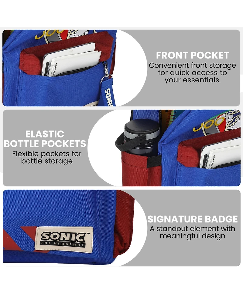 Sonic The Hedgehog Sonic Character Art 16.5 Inch Adult Backpack