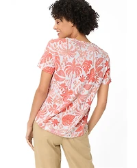 Olsen Women's Ornamental Botanic Print T-Shirt
