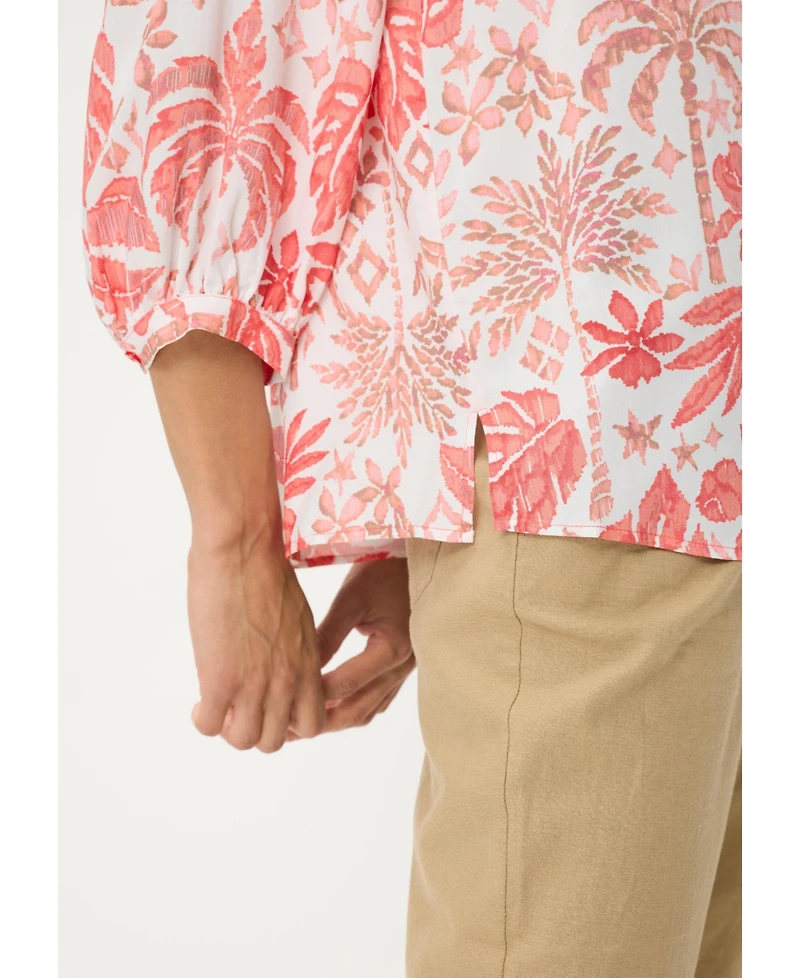 Olsen Women's Ornamental Botanic Print Tunic Shirt