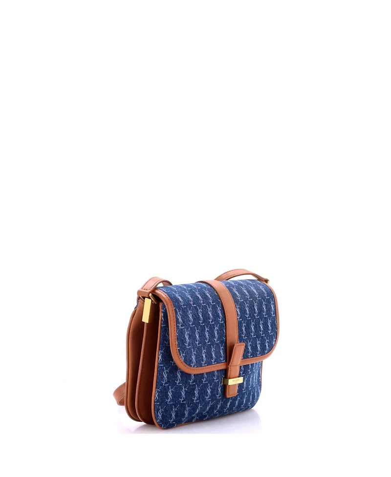 Pre-Owned Saint Laurent Small Le Monogramme Shoulder Bag Monogram All Over Denim