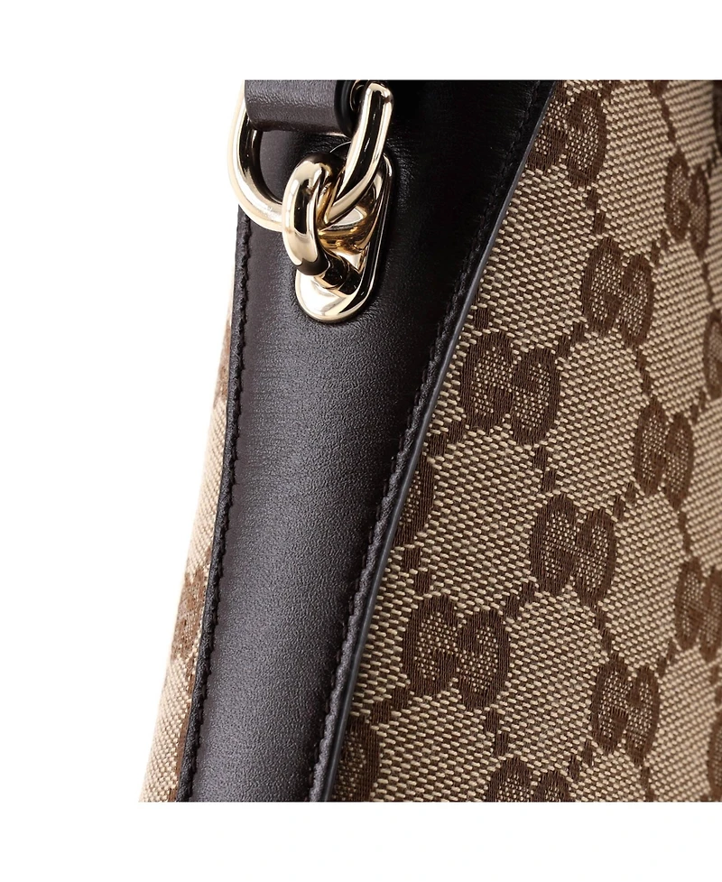 Pre-Owned Gucci Mini Bucket Bag Gg Canvas with Leather