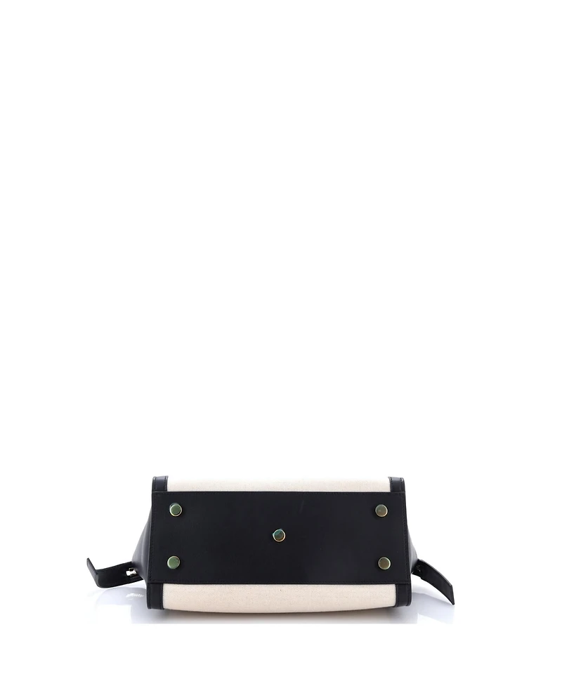 Pre-Owned Saint Laurent Baby Monogram Cabas Downtown Leather and Canvas