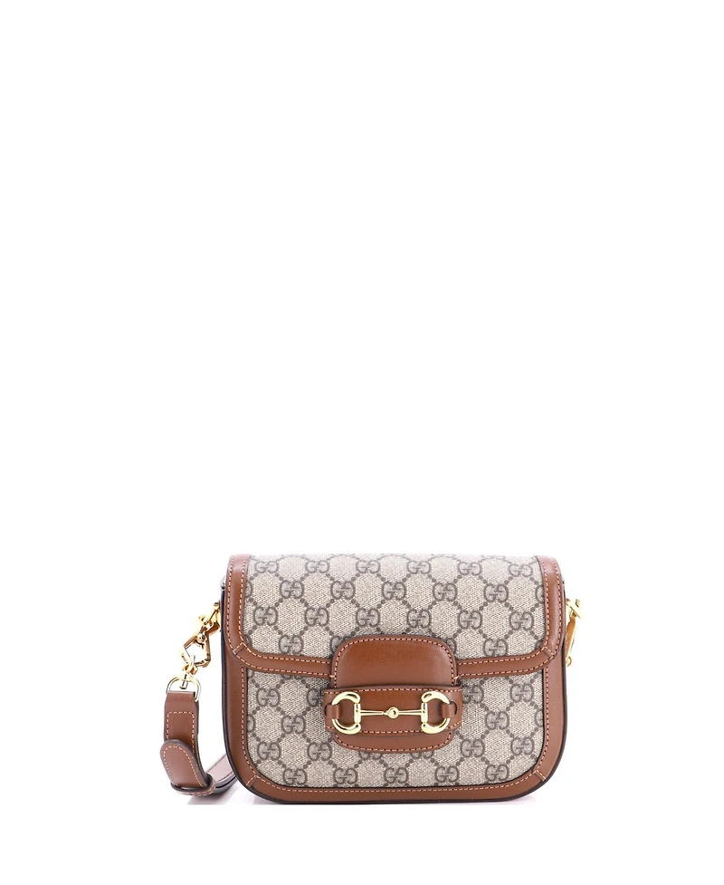 Pre-Owned Gucci Mini Horsebit 1955 Shoulder Bag Gg Coated Canvas with Leather