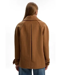 Karen Millen Women's Brushed Wool Double Breasted Short Coat