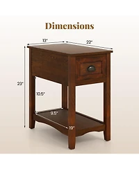 Gymax Contemporary Chair Side End Table Compact Table with Drawer Nightstand