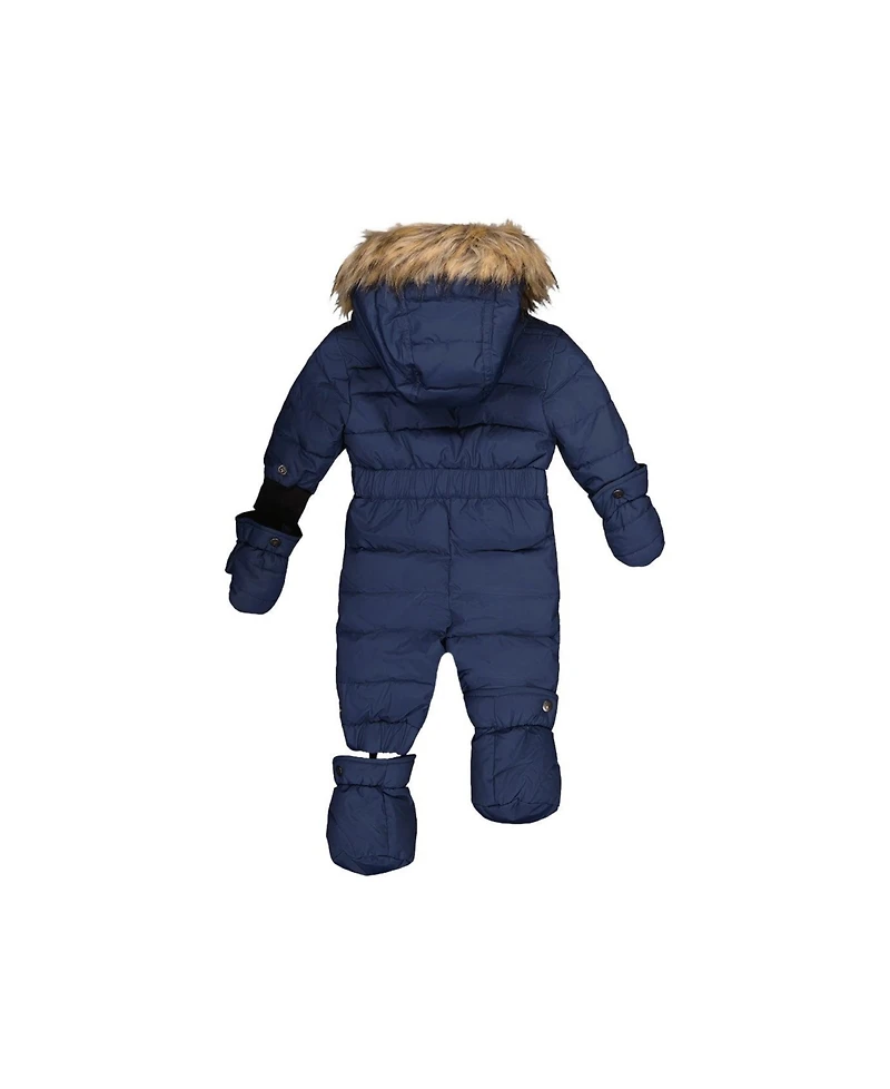 Deux par Baby Unisex Original One Piece Puffy Snowsuit with Removable Mittens and Boots.