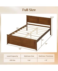Slickblue Modern Full Size Wooden Bed Frame with Headboard