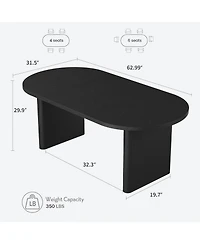 gaomon Farmhouse Oval Dining Table for 4-8 People, Sturdy Engineered Wood Double Pedestal Base, Ideal for Kitchen, Dining Room, Living Areas