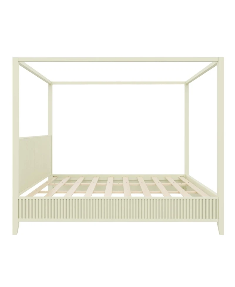 Streamdale Furniture King size Wooden Canopy Platform Bed with Support Slats
