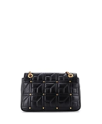 Pre-Owned Gucci Medium Gg Marmont Flap Bag Studded Matelasse Leather