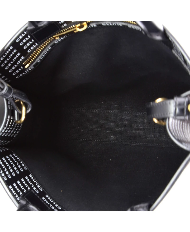 Pre-Owned Celine Small Vertical Cabas Tote All Over Logo Print Leather