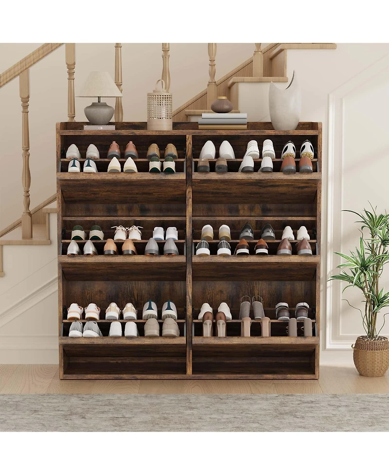 homfan Flip Drawer Shoe Cabinet with Adjustable Shelf - Hidden Entryway Storage for Hallway, Living Room