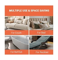 gaomon C Shaped End Table with Wheels, 360degree(s)Swivel Sofa Side Table, Wooden Accent Tv Tray for Living Room and Bedroom, Small Places
