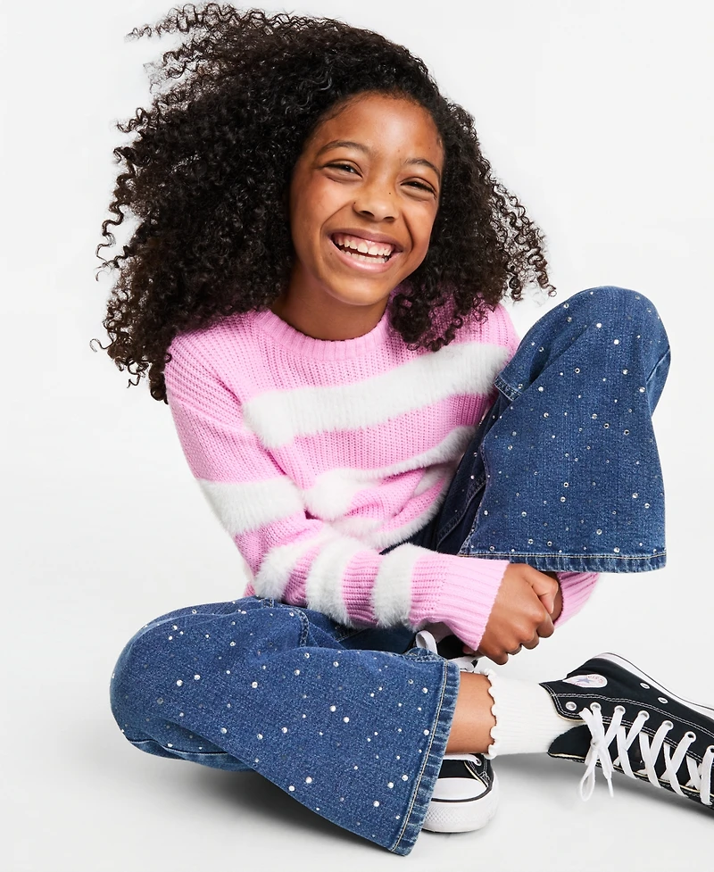 Epic Threads Girls' Xs-xl Crewneck Stripe Sweater, Macy's Exclusive