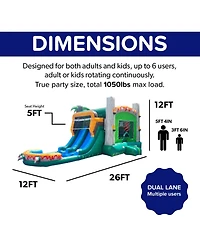 HeroKiddo T-Rex Adventure Xl Inflatable Bounce House Combo