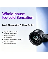 Cowin Usb-c Rechargeable Desk Fan - Touch Control, 3000mAh, 5 Speeds, Led Display