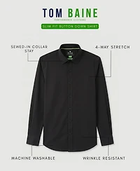 Tom Baine Men's Performance Stretch Solid Button Down Shirt