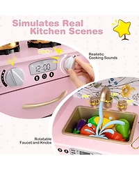 Mecale Toddler Pretend Play Kitchen For Boys And Girls 3-6 Years Old