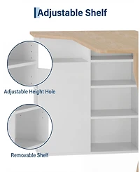 gaomon L Shaped Desk with Storage Shelves, Small Corner Desk for Small Spaces, Reversible Oak Wood Finish