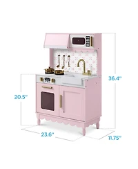 Best Choice Products Toddler Kitchen Playset - Wooden Kids Pretend Play Cooking Set with Accessories and Storage