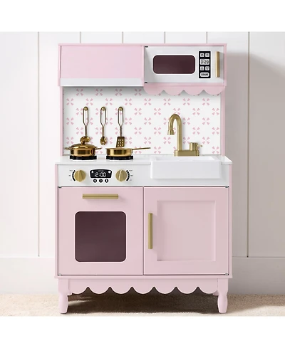 Best Choice Products Toddler Kitchen Playset - Wooden Kids Pretend Play Cooking Set with Accessories and Storage