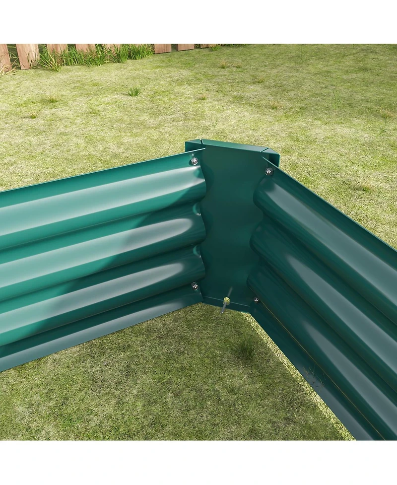 Streamdale Furniture 2PCS Green 6x3x1ft Metal Raised Rectangle Garden Planter Beds