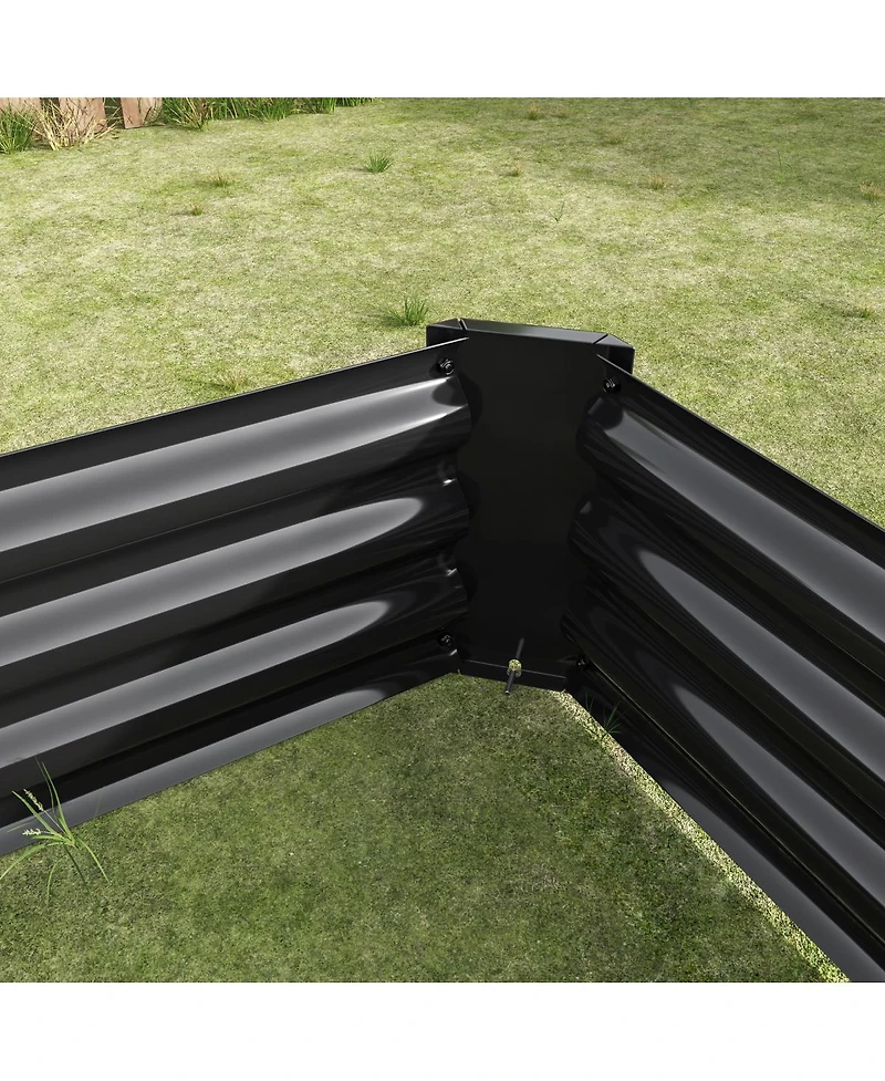 Streamdale Furniture 4x2x1ft Metal Raised Garden Bed for Flowers Vegetables and Herbs