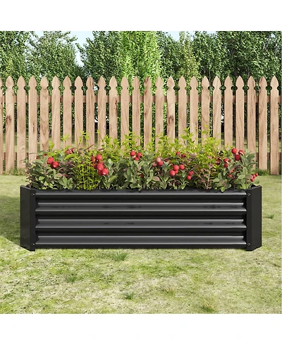 Streamdale Furniture 4x2x1ft Metal Raised Garden Bed for Flowers Vegetables and Herbs