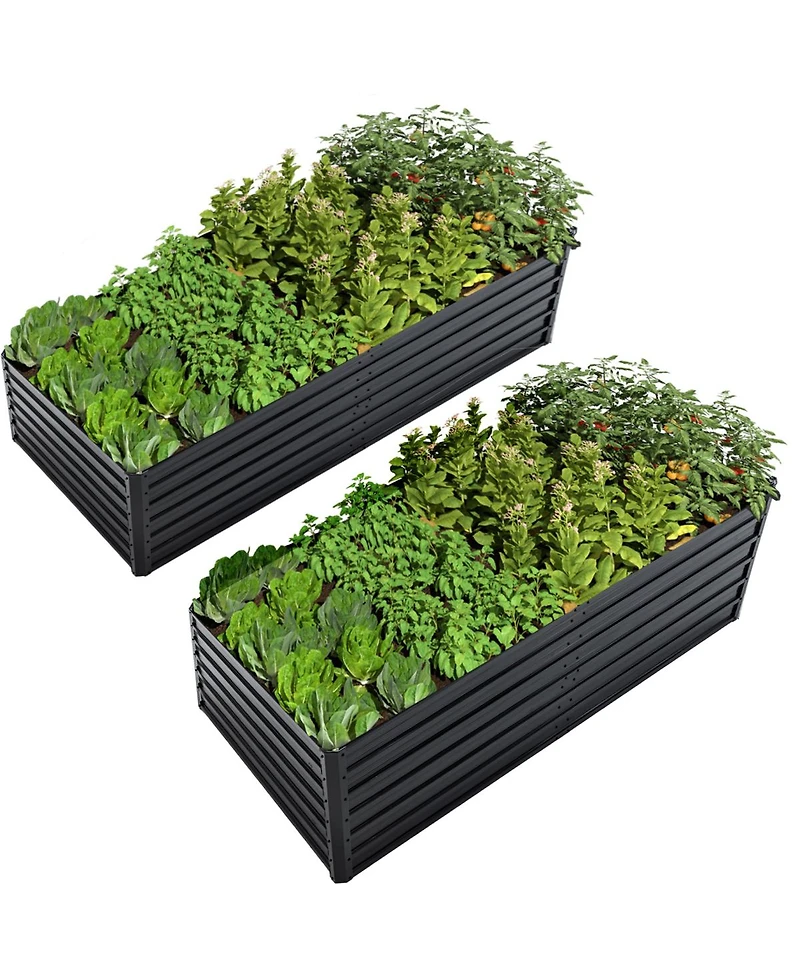 Streamdale Furniture 2-Pack 8x4x2ft Galvanized Metal Raised Garden Bed Kit