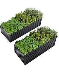 Streamdale Furniture 2-Pack 8x4x2ft Galvanized Metal Raised Garden Bed Kit