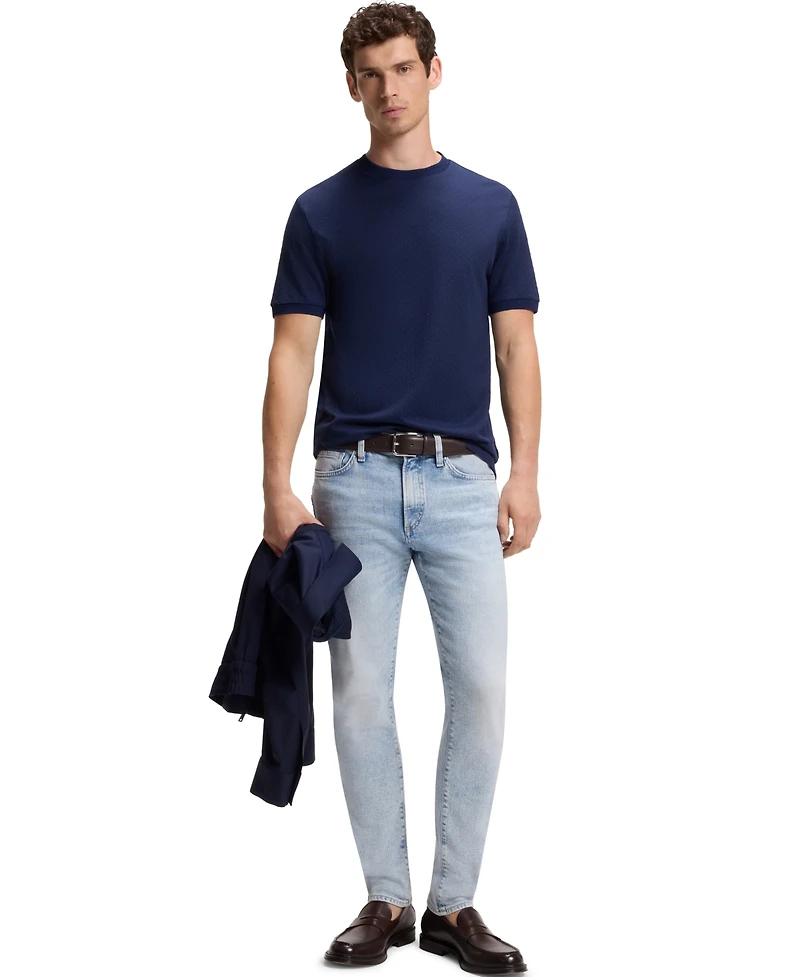 Boss by Hugo Men's Cotton-Silk Jacquard Regular-Fit Polo Shirt