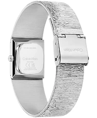 Calvin Klein Women's Sophisticated Square Silver-Tone Stainless Steel Mesh Bracelet Watch 20mm
