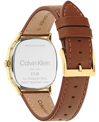 Calvin Klein Men's Ck Shape Tan Leather Strap Watch 37mm
