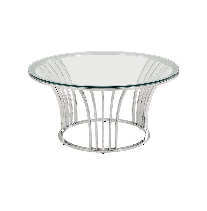 iNSPIRE Q Chrome Finish Coffee Table With Glass Top