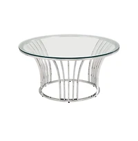 iNSPIRE Q Chrome Finish Coffee Table With Glass Top