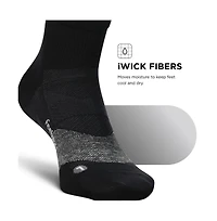 Feetures Men's Elite Light Cushion Quarter Solid - Sport Sock with Targeted Compression