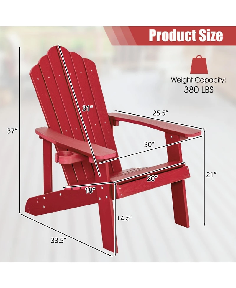 Gouun 2-Piece Adirondack Chair Set Adult and Kid Hips Build with Cup Holder