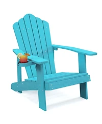 Gouun Weather-Resistant Hips Outdoor Adirondack Chair with Rotatable Cup Holder