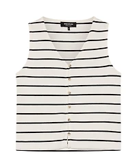 Whistles Women's Stripe Button Front Tank