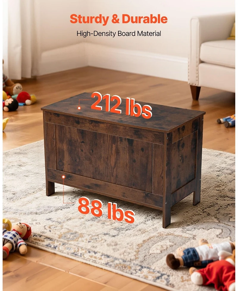 Gouun Kids Storage Bench Wooden Toy Box Chest with Safety Hinge and Large Storage