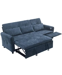 Clihome 2-in-1 Sofa Three-seater Sofa with Sofa Bed and a Reversible Recliner Sofa