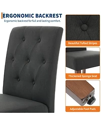 gaomon Set of 2 Modern Fabric Upholstered Dining Chairs
