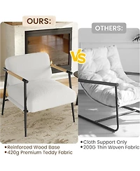 gaomon Set of 2 Modern Accent Chairs - Cozy Reading Chair with Metal Frame, Soft Cushion and Wood Armrest for Bedroom and Living Room